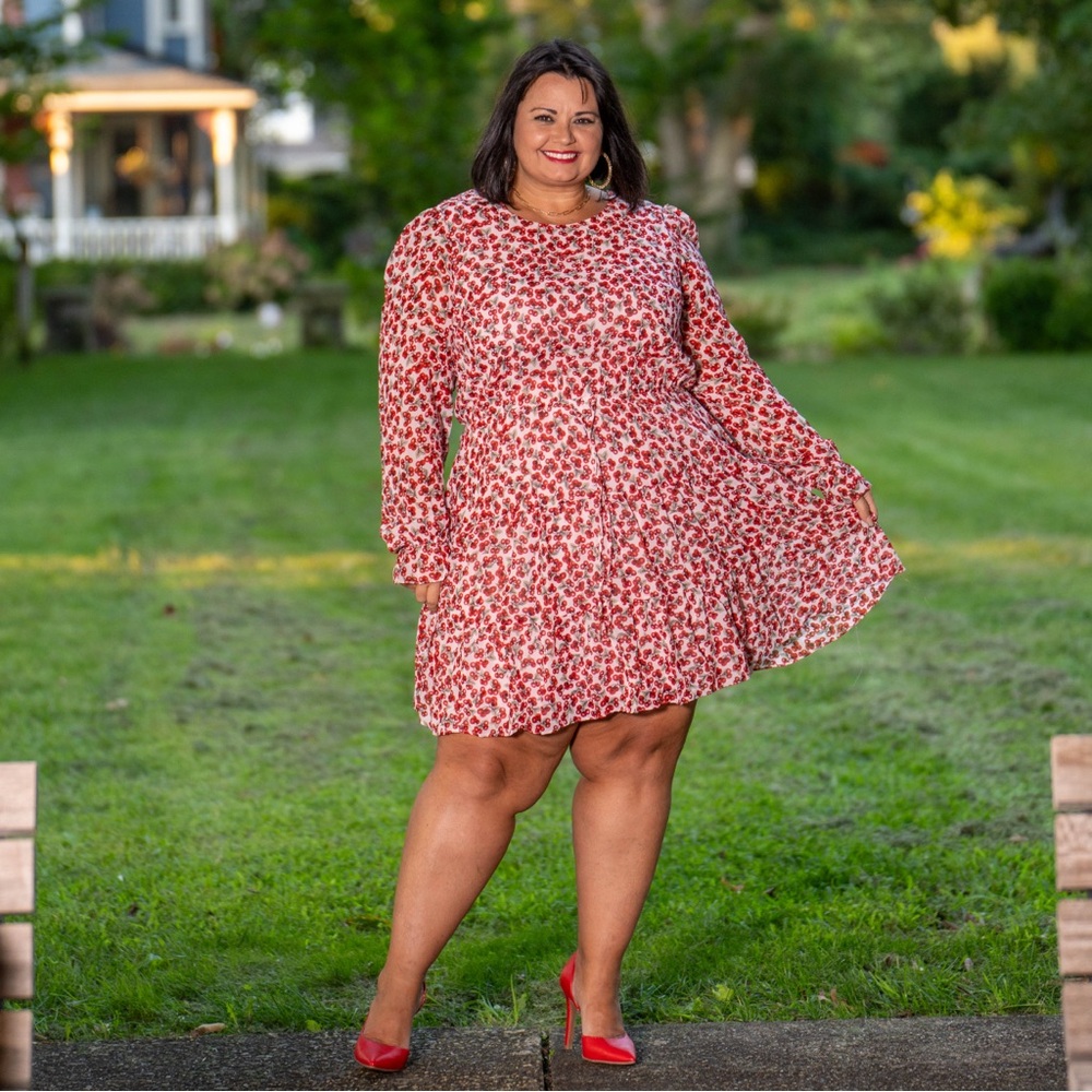 City Chic Cherry long sleeve dress